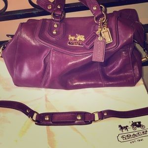 Coach Madison Audrey Purple Leather Satchel